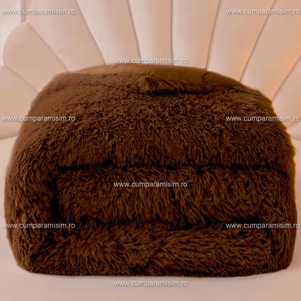  Pilota CoCoLiNo Fluffy, matlasata, 240x260cm, Maro inchis [1]
