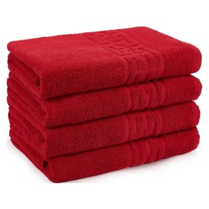 Set 4 prosoape medii 50x90cm, din 100% bumbac pakistanez, Rosu Set 4 prosoape medii 50x90cm, din 100% bumbac pakistanez, Rosu