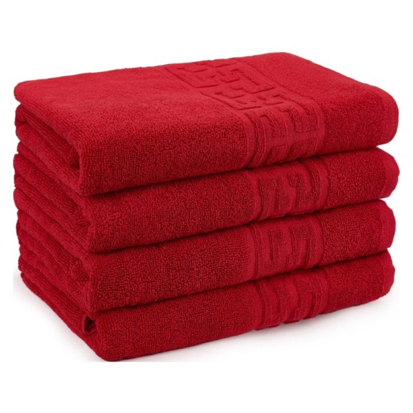 Set 4 prosoape medii 50x90cm, din 100% bumbac pakistanez, Rosu [1]