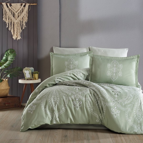 Lenjerie de pat matrimonial, 4 piese, Bumbac 100% Satin Deluxe Rovi V2 [1]