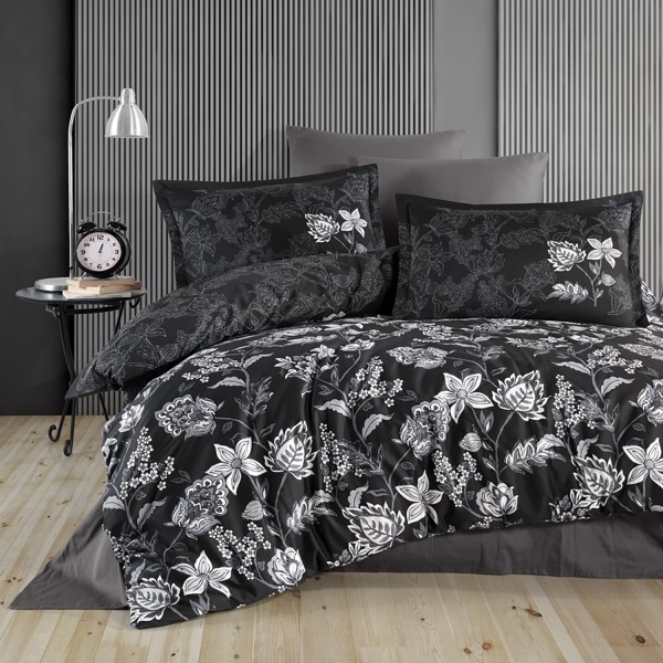 Lenjerie de pat matrimonial, 4 piese, Bumbac 100% Satin Deluxe Vilya V2 [1]