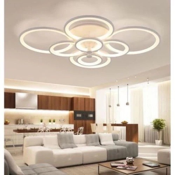 Lustra LED RFAN, Model K38-8, Cu Telecomanda, 3 Tipuri De Lumina, Intensitate Reglabila, 250W, Alb [1]
