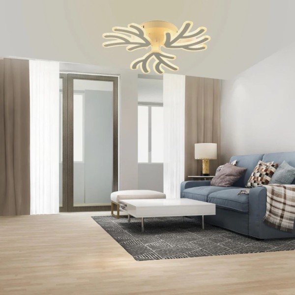 Lustra LED RFAN, Model K46-3, Cu Telecomanda, 3 Tipuri De Lumina, Intensitate Reglabila, 150W, Alb [1]