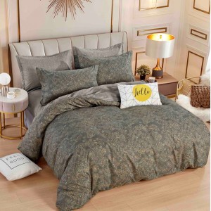 Lenjerie pat dublu,  FINET, 6 piese, Jojo Home, Maroniu, model floral Lenjerie pat dublu,  FINET, 6 piese, Jojo Home, Maroniu, model floral