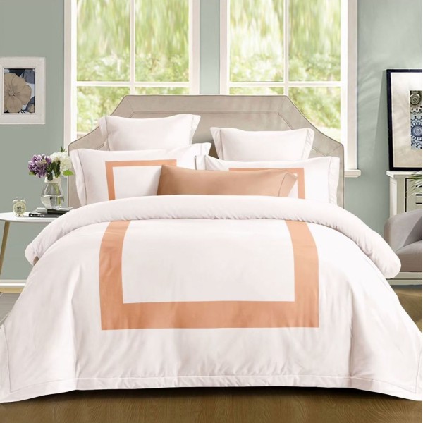 Lenjerie pat dublu, Bumbac Fin, CEARSAF CU ELASTIC 160x200cm, 4 piese, Crem [1]