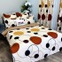 Set Lenjerie pat dublu + 2 draperii, finet, 8 piese, Crem, Maro, cercuri, buline [4]