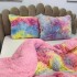  Pilota CoCoLiNo Fluffy + 2 fete de perna, matlasata, 200x230cm, Roz-Multicolor [3]