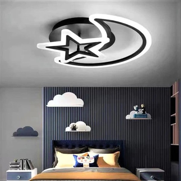 Lustra LED RFAN, Model K005, Cu Telecomanda, 3 Tipuri De Lumina, Intensitate Reglabila, 80W, Negru [1]