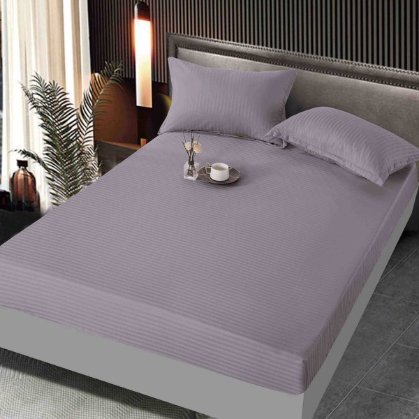 Cearsaf cu elastic, Damasc, 160x200cm, Jojo Home, gri [1]