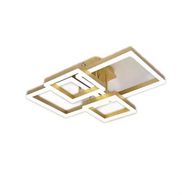 Lustra LED RFAN, Model F2341, Cu Telecomanda, 3 Tipuri De Lumina, Intensitate Reglabila, 160W, Auriu