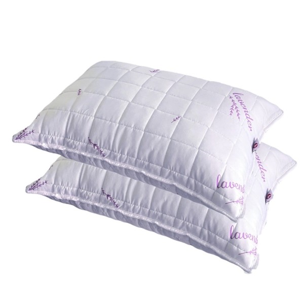 Set 2 perne LAVANDA matlasate, 50x70 cm Alb-Lila, Fabricata in Romania [1]