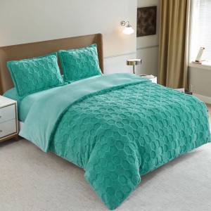 Lenjerie de Pat Dublu, CoCoLiNo Ultra Pufoasă, 4 piese, Cearșaf cu ELASTIC, cu Fagure 3D – Somn Regal în Confort Absolut, Turquoise Lenjerie de Pat Dublu, CoCoLiNo Ultra Pufoasă, 4 piese, Cearșaf cu ELASTIC, cu Fagure 3D – Somn Regal în Confort Absolut, Turquoise