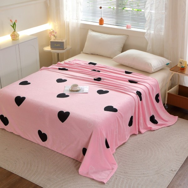 Pătură Super Soft Cocolino, 200x230 cm – Răsfăț absolut în zilele reci, Roz, inimioare [1]