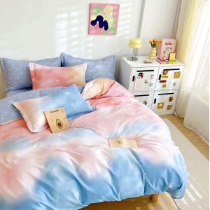 Lenjerie pat dublu (140x200cm, 160x200cm, 180x200cm),  FINET, 6 piese, Albastru