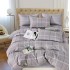 Lenjerie pat dublu, Finet, 6 piese, Gri, patratele [5]