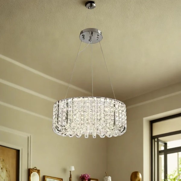 Candelabru LED RFAN, Model 70036-500, Textura Cristal, Metal, 60W, Argintiu [1]