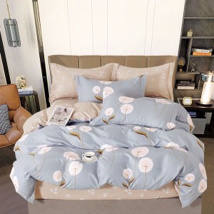 Lenjerie pat dublu (140x200cm, 160x200cm, 180x200cm),  FINET, 6 piese, Gri, papadii