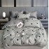Lenjerie pat dublu, Finet, 6 piese, Gri, inimioare [2]
