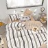 Lenjerie pat dublu, Finet, 6 piese, Gri, dungi [8]