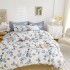 Lenjerie pat dublu, Finet, 6 piese, Bleu, frunze [7]