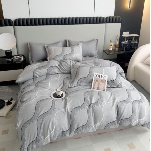 Lenjerie pat dublu (140x200cm, 160x200cm, 180x200cm),  FINET, 6 piese, Gri