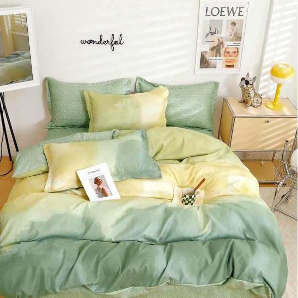 Lenjerie pat dublu (140x200cm, 160x200cm, 180x200cm),  FINET, 6 piese, Verde [1]
