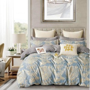 Lenjerie pat dublu, Finet, 6 piese, Gri, model oriental Lenjerie pat dublu, Finet, 6 piese, Gri, model oriental