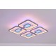 Lustra LED RFAN, Model M025-4, Cu Telecomanda, 3 Tipuri De Lumina Plus Lumina RGB, Intensitate Reglabila, 200W, Gri