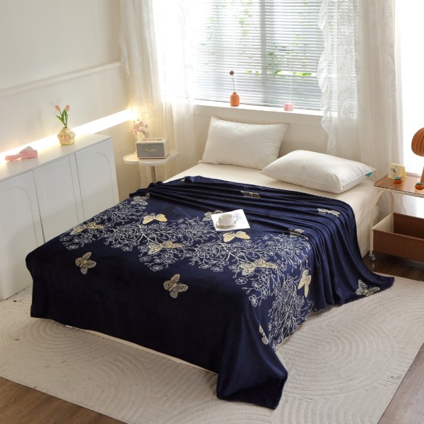 Pătură Super Soft Cocolino, 200x230 cm – Răsfăț absolut în zilele reci, Bleumarin, fluturi [1]