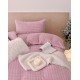 Lenjerie pentru pat dublu, Extra Catifelată, Catifea Polar, 4 piese, romburi, roz