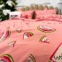 Lenjerie de Pat Dublu, Bumbac Ranforce, 6 piese, Croită cu Grija in Atelierul Cumparamisim - Lux Suprem, Rafinament Desăvârșit, Confort Regal, Roz, pepene  [8]