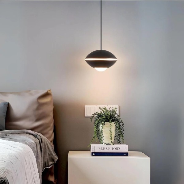 Pendul LED RFAN, Model D20893, Lumina Neutra, Inaltime Reglabila, 7W, Negru Mat [1]