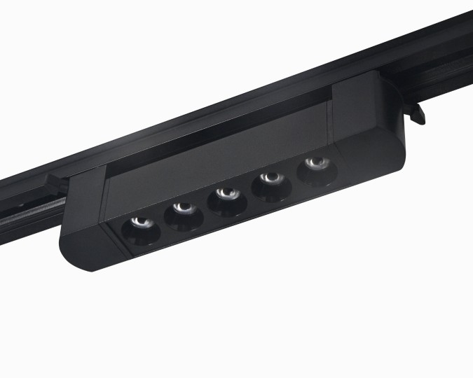 Proiector LED RFAN, Tip Grila, 10W, 4000K Lumina Neutra, Directionabil Pe Sina Monofazata, Negru