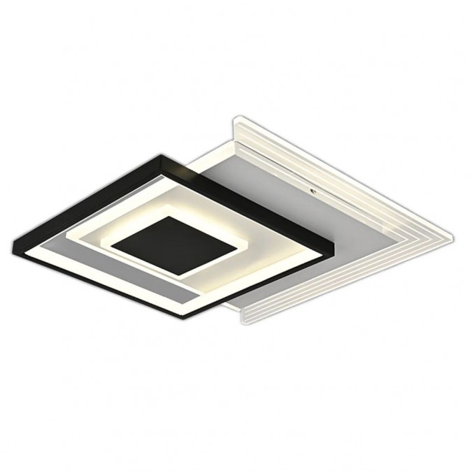 Lustra LED RFAN, Model R9052/S, Cu Telecomanda, 3 Tipuri De Lumina, Intensitate Reglabila, 94W, Negru/Alb