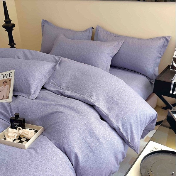 Lenjerie pat dublu,  FINET, 6 piese, Jojo Home, Lila, trandafiri [1]