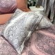 Set Luxury:  Lenjerie de Pat dublu, din Catifea Royală Velvetto, 6 piese si Draperie cu inele încastrate, 2buc x 150x245cm, cu Șnur Magnetic și Față de Pernă Decorativă, Roz, Bej