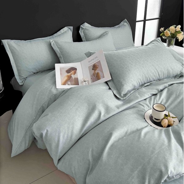 Lenjerie pat dublu,  FINET, 6 piese, Jojo Home, Bleu, trandafiri [1]