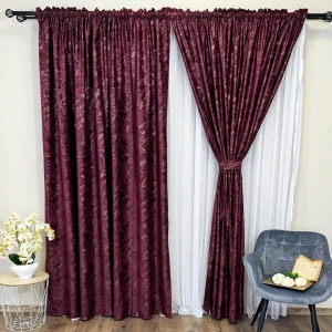 Set 2 bucati Draperie Catifea MYKONOS cu valuri rafinate aurii, Grena - V10, 200cm latine x 2.5m inaltime, cu tiv lat Set 2 bucati Draperie Catifea MYKONOS cu valuri rafinate aurii, Grena - V10, 200cm latine x 2.5m inaltime, cu tiv lat