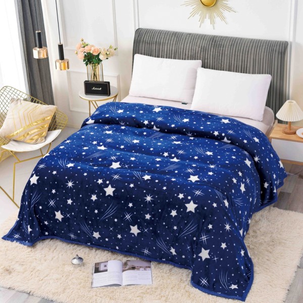 Patura CoCoLiNo, Jojo Home, 200x230cm, Albastru, stelute [1]