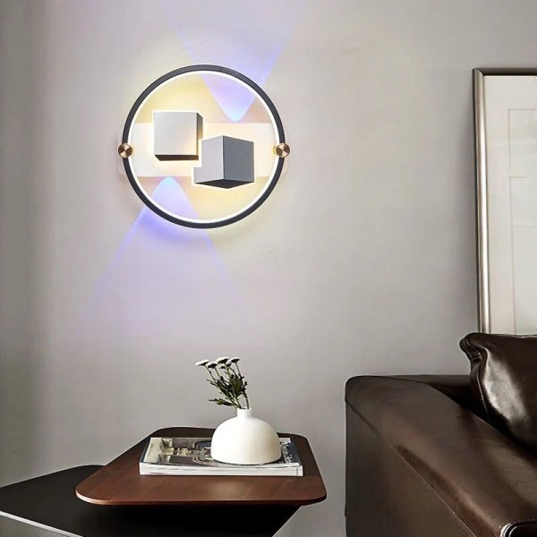 Aplica LED 3D RFAN, Model B598, 3 Tipuri De Lumina, 56W, Alb/Gri [1]