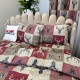 Set Lenjerie Pat Dublu Crăciun 4 Piese + 2 Draperii 150x235cm din Bumbac Ranforsat – Confort și Eleganță, Fabricat în România, Roșu, Bej, pătrățele, reni