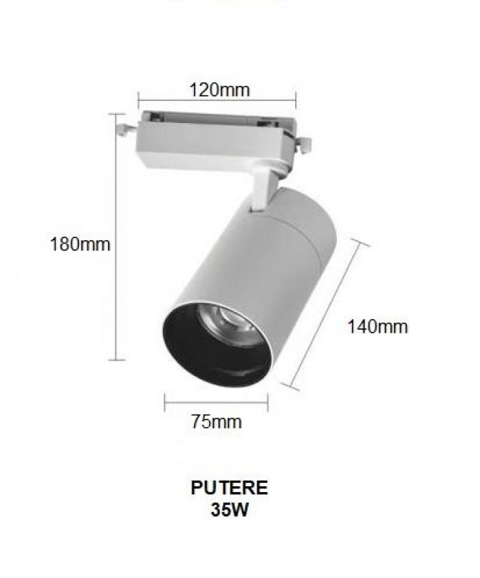 Proiector LED RFAN, Model B53 WH, 35W, 3000K Lumina Calda, Directionabil Pe Sina Monofazata, Alb