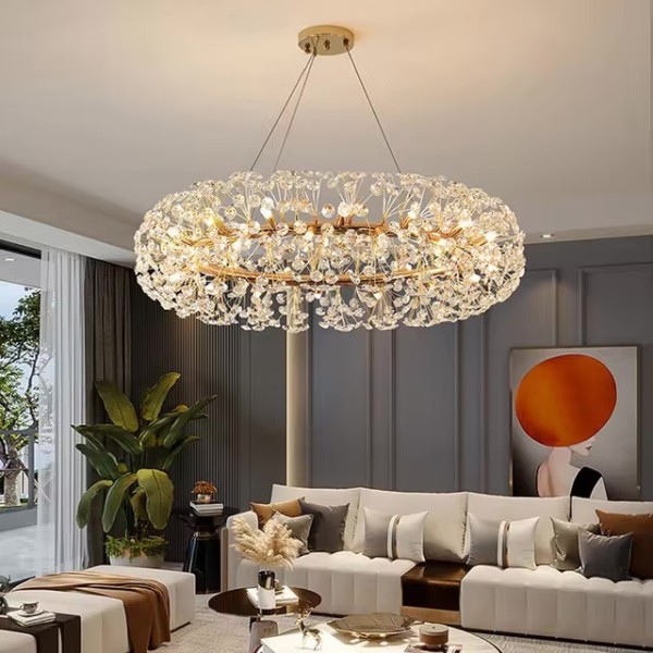 Candelabru RFAN, Model 3351/800, Textura Cristal, Metal, 16 X G9, Auriu [1]
