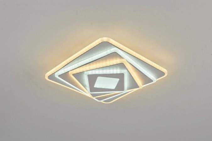 Lustra LED RFAN, Model 1573, 3 Tipuri De Lumina, 60W, Alb