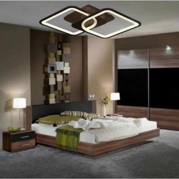 Lustra LED RFAN, Model M31-2BK, Cu Telecomanda, 3 Tipuri De Lumina, Intensitate Reglabila, 72W, Ne [1]