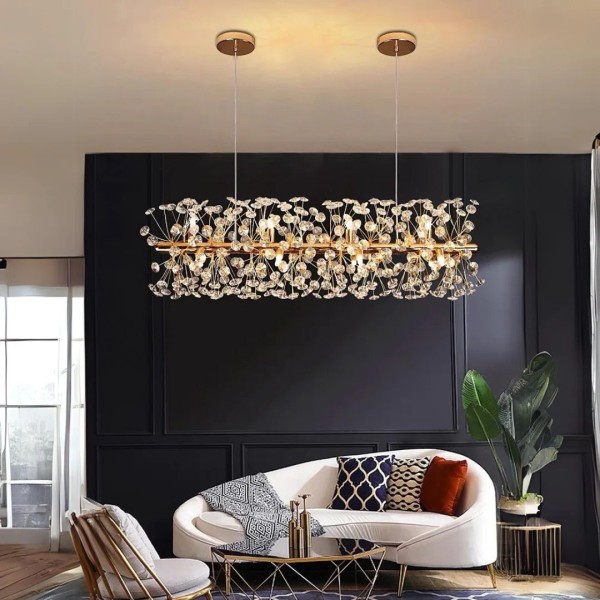 Candelabru RFAN, Model 3350/920*300, Textura Cristal, Metal, 12 X G9, Auriu [1]
