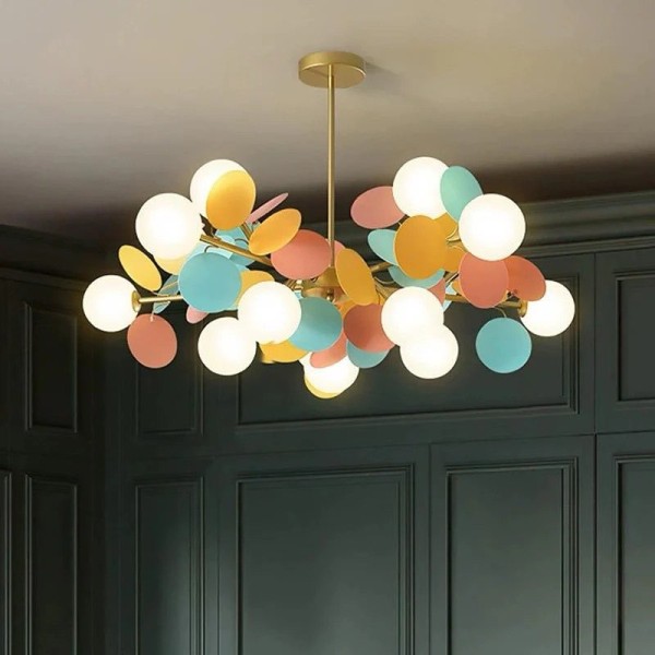 Lustra RFAN, Model 5351/15, Cu 15 Abajururi, Inaltime Reglabila, Multicolor [1]