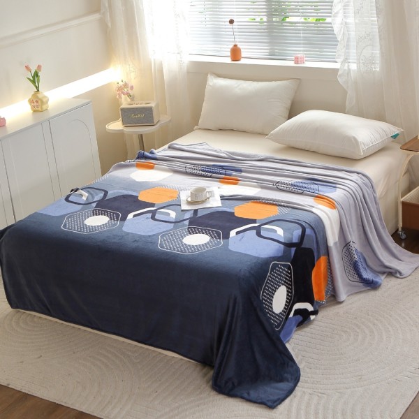 Pătură Super Soft Cocolino, 200x230 cm – Răsfăț absolut în zilele reci, Gri, Albastru, forme geometrice [1]