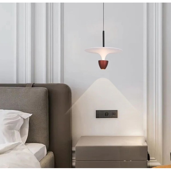 Pendul LED RFAN, Model D20903, Lumina Neutra, Inaltime Reglabila, 7W, Visiniu [1]