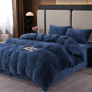 Lenjerie de Pat Dublu, Cocolino Ultra Pufoasă, 4 piese, cu Fluturi 3D, Bleumarin deschis Lenjerie de Pat Dublu, Cocolino Ultra Pufoasă, 4 piese, cu Fluturi 3D, Bleumarin deschis